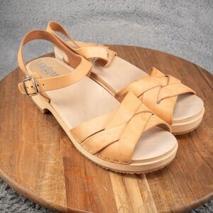 Sandgrens Swedish Clog Sandals Tan $199 Size 40 US 9/9.5 *READ*